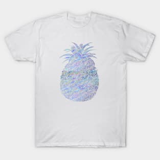 Brush Stroke Turquoise, Green and Purple Filled Pineapple Design T-Shirt